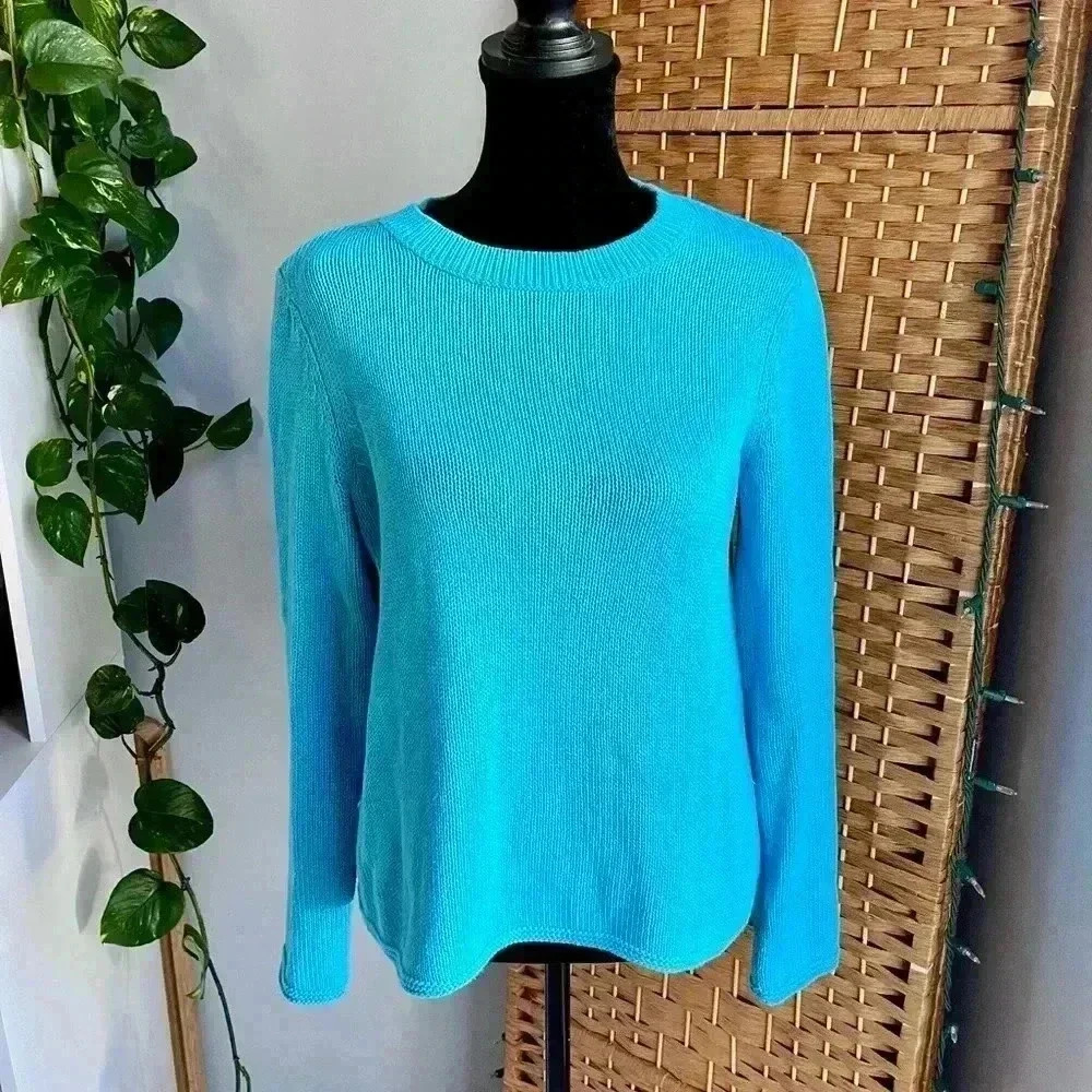 Lilly Pulitzer Blue Knit Sweater 100% Cotton in Blue